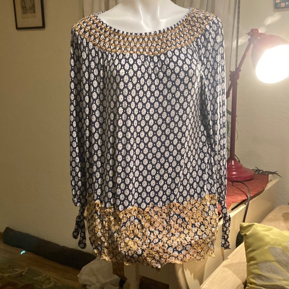 Boho top by Fever off shoulder long tunic M